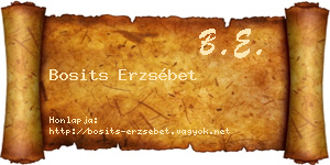 Bosits Erzsébet névjegykártya